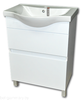 Тумба с умывальником Гамма Р25оФ8-У65 (белый) Альбатрос-10065 (Беларусь)