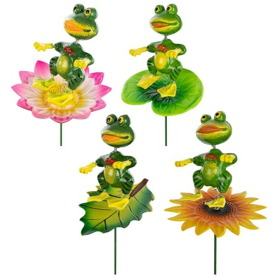 Штекер садовый "Лягушка на цветке" GS-AR3057-5 Park (Россия)