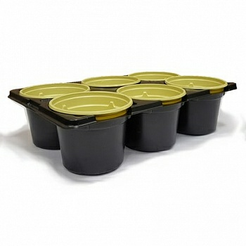 Набор для рассады v9,6 ГазонCity 6 горшков 9*6,8 см.+ подставка (Россия)