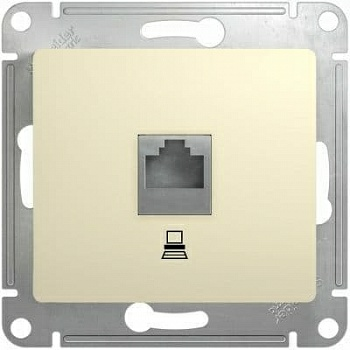 Розетка компьютерная Glossa RJ45 (бежевый) (Россия)
