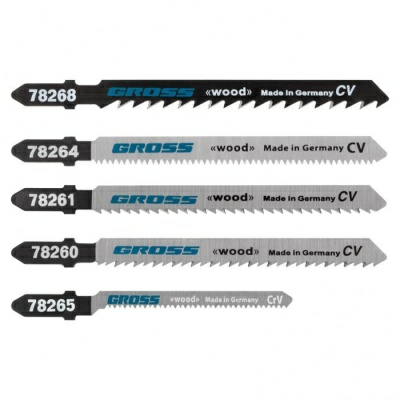 Набор полотен для электролобзика по дереву 5шт Gross (Германия)