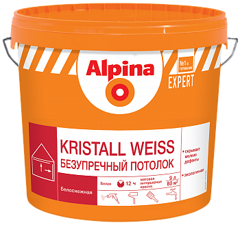 Краска ВД-АК Alpina EXPERT Kristall Weiss белая 10л (Беларусь) в Борисове Краска ВД-АК Alpina EXPERT Kristall Weiss белая 10л (Беларусь) в Борисове