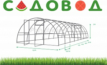 Каркас теплицы Садовод Широкая (4х3,5х2м) 20*40 шаг 0,67, 0,8мм (Беларусь)