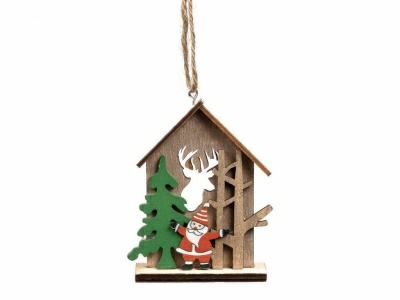 Украшение елочное деревянное Объёмная сказка 6,5*2*9 см (Китай)