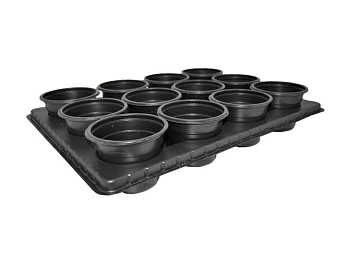 Транспортная кассета + горшки полистирол 12 шт. 9*9*6,8 см (Россия)