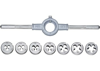 Набор плашек Сибртех М3-М12 8 предметов 77309 (Китай)