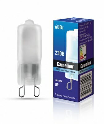 Лампа галогенная G9 60W 220V матовая Camelion (Китай)
