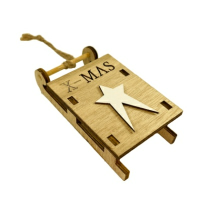 Подвеска елочная Christmas Sleigh, 6*11*2.4,дерево (Китай)