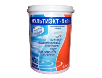 Средство для очистки воды Мультиэкт 6в1 картриджи 800г (Россия)