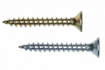 Саморез универсальный 4,0х35 потай, белый цинк, шлиц Pz (Китай)