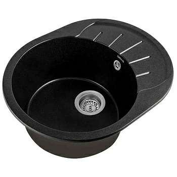 Мойка GERHANS A03-25 ОНИКС 575х440мм искусственный камень без сифона овал (Россия)