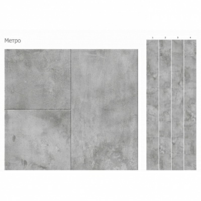 Панель ПВХ "Unique" Метро серый рисунок 4 панели (Россия)