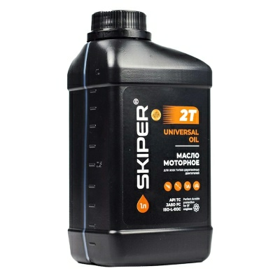 Масло моторное 2-х тактное SKIPER JASO FC, API TC, ISO-L-EGC, синий цвет for Husqvarna 1л (Швеция)
