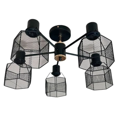 Светильник подвесной НПБ 04-5х60-215 Сфера 1506/5 чёрный золото (Беларусь)