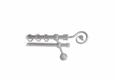 Карниз 16мм+16мм двухрядный Сатин гладкий 2,4м (Китай)