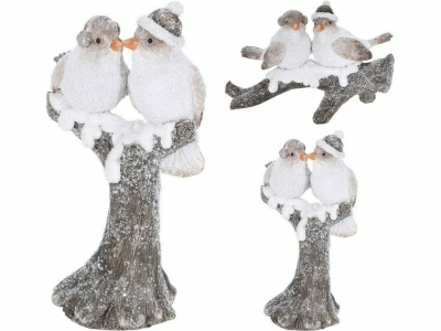 Статуэтка новогодняя полистоун Птички 11.2*8.7*19.5 см (Китай)