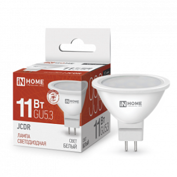 Лампа светодиодная LED-JCDR-VC 11Вт 230В GU5.3 4000К 820Лм IN HOME (Россия)