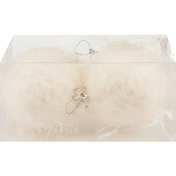 Набор новогодних шаров  10 см, 2 шт белый V5074 (Китай)