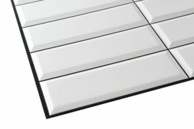 Панель ПВХ Плитка Белая черный шов 955х480мм