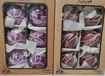 Набор шаров 60 мм рисунок (упаковка  6 шт) (Польша)