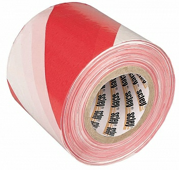 Лента сигнальная бело-красная, 8см*100м