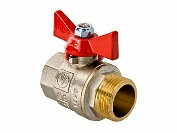 Кран шаровый латунный полнопроходной RM 3/4 в/н бабочка (RM-L)