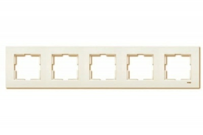 Рамка 5-местная универсальная кремовая (Турция)