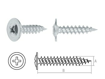 Саморез для гипсокартона с прессшайбой цинк острый в картонной упаковке STARFIX(Китай)