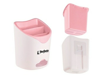 Подставка для столовых приборов, бело-розовая, PERFECTO LINEA 34-118161 (Китай) Подставка для столовых приборов, бело-розовая, PERFECTO LINEA 34-118161 (Китай)