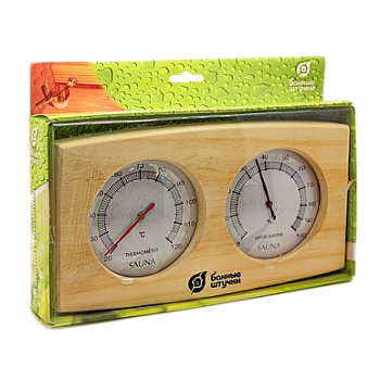 Банная станция Термометр с гигрометром 24,5*13,5*3 см для бани и сауны