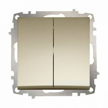 Выключатель Zena 2-клавишный титаниум (Турция)