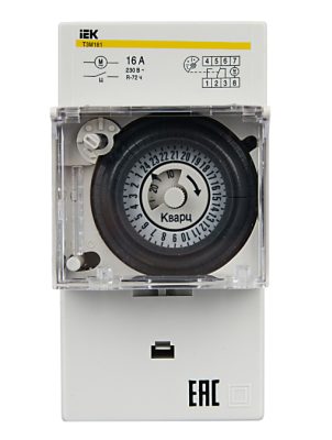 Таймер ТЭМ181 аналоговый  16А 230В на DIN-рейку IEK (Китай)