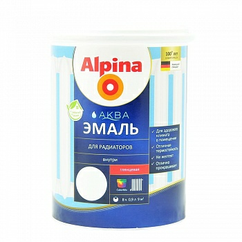 Эмаль Alpina Аква акриловая для радиаторов, 0,9 л (Беларусь)|купить Практик Борисов