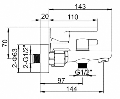 Смеситель для ванны Ledeme L3266 (Россия)