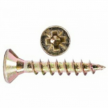 Саморез универсальный 4,5х35 потай, желтый цинк, шлиц Pz (Китай)