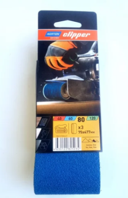 Шлифовальная лента Norton 75x457 3 шт. P80 78072780449 (Россия)