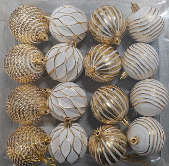 Набор шаров елочных 12 шт. 4см арт.033287 (Китай)