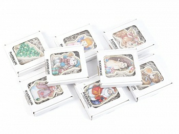 УКРАШЕНИЕ НОВОГОДНЕЕ керамическое подвесное "Роспись холста" BB101570 (Китай)