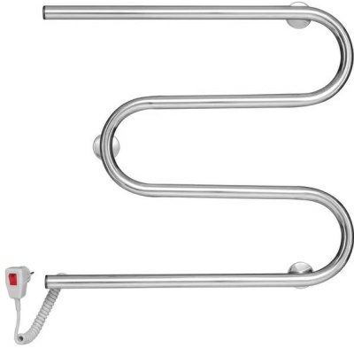 Полотенцесушитель электрический М-образный кабель с кнопкой 500х500мм хром (Беларусь)