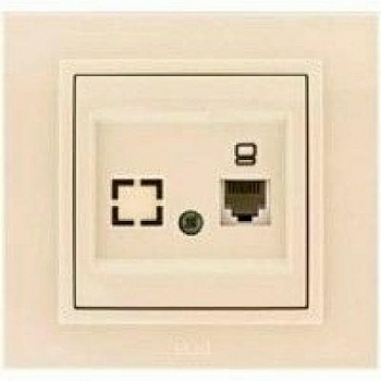 Розетка Zena модульная компьютерная кремовая (Турция)