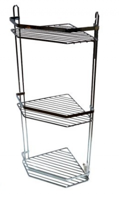 Полка комбинированная 3-х ярусная из стальной проволоки с хромовым покрытием C51173 (Китай)