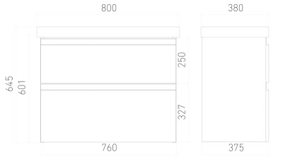 Тумба Laparet подвесная Optimum Slim 80 под умывальник Moduo Slim 80, белый глянец (Беларусь)