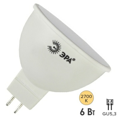 ЭРА STD LED MR16-6W-827-GU5.3 Лампочка светодиодная (Китай)