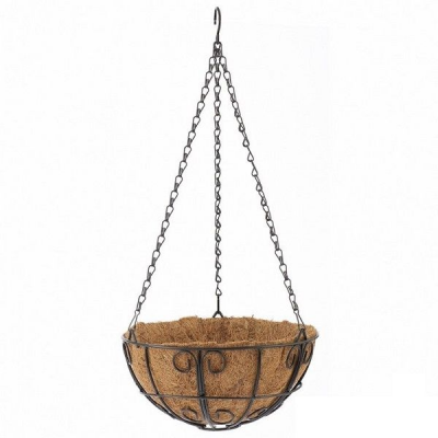 Подвесное кашпо с декором 25 см с кокосовой корзиной Palisad (Китай)