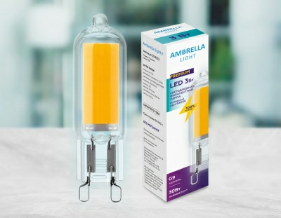 Лампа светодиодная Filament LED G9 3W 6400K Ambrella (Россия)