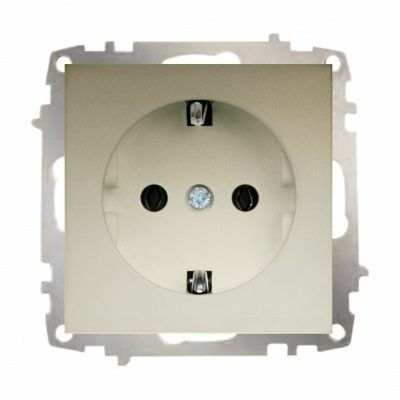 Розетка Zena титаниум с заземлением (Турция)