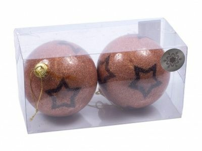 Набор шаров елочных пластмассовых 2 штуки 10 см (Китай)