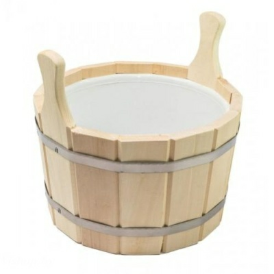 Шайка двуручная 12 л Ольха с пластиковой вкладкой ПЛ-14  (Россия)