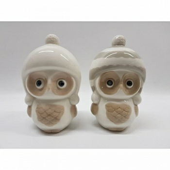 Сувенир новогодний из керамики Сова 12*7*8см (Польша)