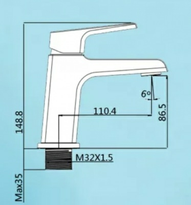 Смеситель STYLE для умывальника настольный Nordlain 14030 (Эстония)